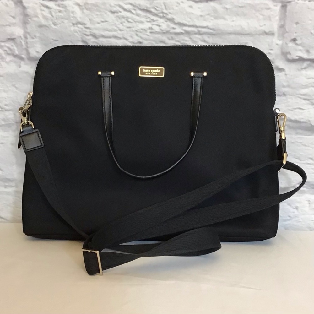 Kate Spade Dawn Laptop Bag Zipper Closure Crossbody Strap Black Logo Retail $319 - Picture 2 of 11